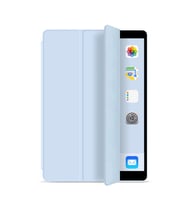 Apple iPad 9. Nesil 10.2 Kılıf PU Deri Smart Standlı Case A2602 A2603 A2604 A260 (Açık Mavi)