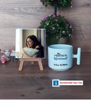 Matematik Öğretmeni Fotoğraflı Dekoratif Taş, Kupa Bardak Beyaz Hediye Matematik Öğretmenine Hediye (Model 12)