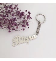 Kişiye Özel İsimli Gümüş Anahtarlık Özel Gün Hediyesi Doğum Günü Hediyesi (Rose)