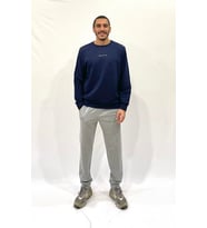 Erkek Bisiklet Yaka Rahat Kalıp 3 iplik Kalın Orta Brooklyn Nakışlı Sweatshirt SPR24SW34 (Lacivert)