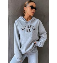 Unisex Atlanta Baskılı Sweatshirt (Gri)