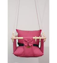 Salıncak Ahşap Bebek Çocuk Bahçe Salıncağı Hamak Tavan Salıncağı Ev Salıncağı Ahşap Salıncak (Gül Kurusu)
