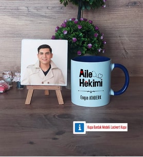 Aile Hekimi Fotoğraflı Dekoratif Taş, Kupa Bardak Beyaz Hediye (Model 3)