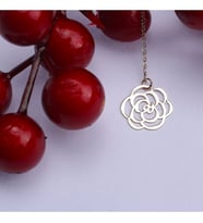 Gül Kolye 925 Ayar Gümüş Kişiye Özel Ahşap Kutu (Gümüş)