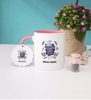 Öğretmenler Günü Hediyesi Kupa Bardak ve Anahtarlık (Pembe)