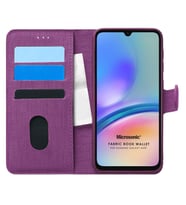 Microsonic Samsung Galaxy A05s Kılıf Fabric Book Wallet Siyah (Mor)