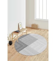 Dijital Baskılı Kaymaz Taban Yıkanabilir Yuvarlak Salon Halısı Koridor Halısı Paspas NDY-SD-539 (Çok Renkli)