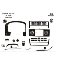 Meriç® Otokar Sultan Comfort Ön Torpido Kaplama Maun 54 Parça 2012-2014 (Piano Black)
