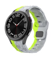 Galaxy Watch 6 40mm KRD-116 20mm Futbol Desenli Spor Tasarımlı Silikon Kordon (Gri - Yeşil)