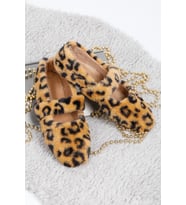 ULTRA YUMUŞAK PELUŞ KADIN EV BABETİ HAFİF TABAN PANDUF (Leopar)