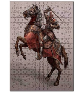 Cakapuzzle At Sırtında Şaha Kalkmış Şövalye Puzzle Yapboz MDF (Ahşap) (500 Parça)