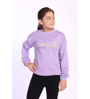 Toontoy Kız Çocuk Balıkçı Yaka İçi Pamuklu Sweatshirt (Lila)
