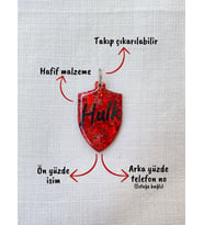 Kalkan Şeklinde Kedi/ Köpek- İsimliği/ Künyesi (Kırmızı)
