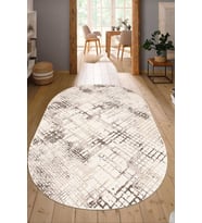 Dijital Baskılı Kaymaz Taban Yıkanabilir Oval Salon Halısı Mutfak Halısı Yolluk NDO-HT-29 (Çok Renkli)