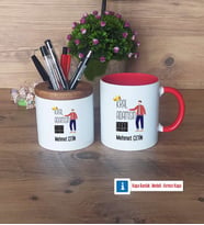 Babalar Günü Hediyesi Kalemlik, Kupa Bardak T Kişiye Özel Hediye Babaya Doğum Günü Hediyesi (Model 5)