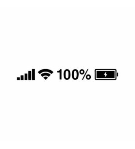 Batarya Pil Wifi Icon Oto Sticker siyah 25x3 CM (Siyah-Siyah)