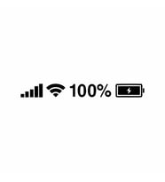 Batarya Pil Wifi Icon Oto Sticker siyah 25x3 CM (Siyah-Siyah)