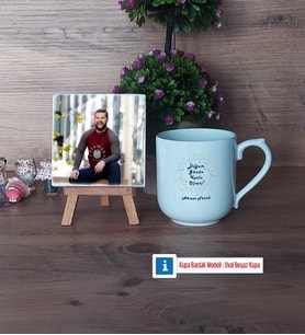 Doğum Günü Hediyesi Fotoğraflı Dekoratif Taş, Kupa Bardak Beyaz Hediye (Model 5)