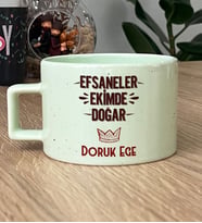 Kişiye Özel Efsaneler Ekimde Doğar Hediye Pastel Fincan Doğum Günü Hediyesi (Yeşil)