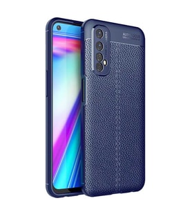 Realme 7 Kılıf Deri Tarzı Niss Silikon Case (Lacivert)