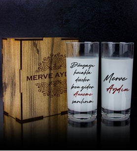 eJOYA Anneler Gününe Özel Kutusunda 2'li Rakı Bardağı Hediye Seti 107241 (Turkuaz)