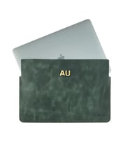Twingold Kişiye Özel %100 Deri Rainbow 11" Macbook Kılıfı Antrasit (Haki)