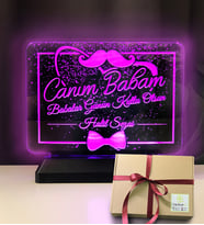 Canım Babam Led Gece Lambası (Pembe)