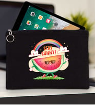 BK Gİft Yaz Temalı-7 Tablet Çantası 30x21cm(12 Renk Seçeneği), Ipad Çantası, Baskılı Tablet Kılıfı (Siyah)