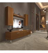 Decoraktiv Eko 5D Slm Std Krom Ayaklı Tv Ünitesi Tv Sehpası (Ceviz)