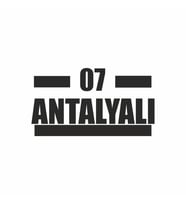07 Antalyalı Araba Sticker siyah 16x9 CM (Siyah)