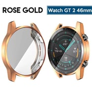 Ally Huawei Watch GT2 46mm 360 Koruma Ultra Ince Silikon Kilif (Rose Gold Altın)