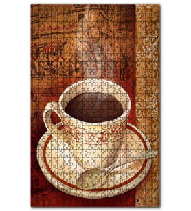 Cakapuzzle La Maison Cafe de Kahve Keyfi Görseli Puzzle Yapboz MDF (Ahşap) (500 Parça)