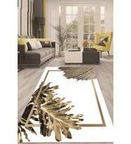 Dijital Kaymaz Taban Yıkanabilir Modern Renkli Salon Halısı Mutfak Halısı Yolluk ND-HT-846 (Beyaz)