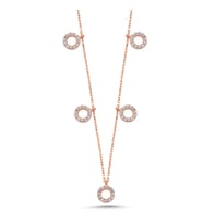 Zirkon Taşlı Halka Sallantılı Şans Kolyesi (Rose)
