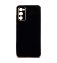 Galaxy A03S Kılıf Zore Bark Kenarları Altın Renk Kılıf (Siyah)