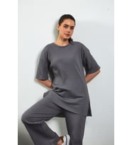 Nare Lacivert Pamuklu Pantolon Tunik I·kili Takım (Antrasit)