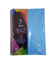 5+2 Ayraçlı Defter 7 Konulu 175 Yaprak 1 Adet 5 Kareli 2 Çizgili Spralli Plastik Kapak Seperatörlü (Mavi)