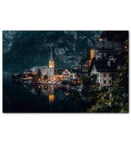 Cakapuzzle Avusturya Hallstatt Akşamüzeri Manzarası  Puzzle Yapboz MDF (Ahşap) (255 Parça)