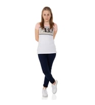 Toontoy  Kız Çocuk T-Shirt Paris Pul Nakış (Beyaz)