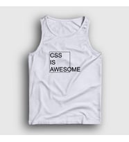 Presmono Unisex Sarı Css Is Awesome Developer Yazılımcı Atlet 357360tt (Beyaz)