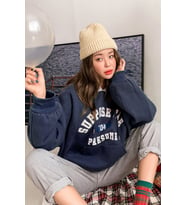 Unisex Suppose Baskılı Sweatshirt (Lacivert)