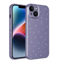 Apple iPhone 14 Kılıf Kamera Korumalı Simli Lüks Zore Koton Kılıf (Mor)