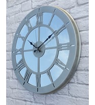 Markakanvas Metal  AYNALI Duvar Saati  ( Çap 50 cm -Çap 80 cm ) (Gri)