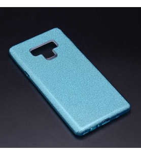 Samsung Galaxy Note 9 Kılıf Simli Parlak Shining Kapak (Mavi)