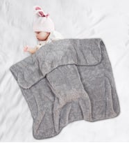 Çoban Dikişli  Bebek Çocuk Battaniyesi (Gri)