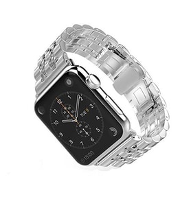 Apple Watch 38mm 40mm KRD-14 Metal Tam Uyumlu Kordon (Gümüş)