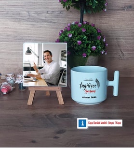 İngilizce Öğretmeni Fotoğraflı Dekoratif Taş, Kupa Bardak Beyaz Hediye (Model 12)