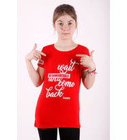 Toontoy Kız Çocuk Slogan Baskılı Tişört (Kırmızı)