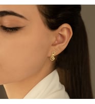 Kore Kalp Gümüş Küpe - Renk: Gold (Gümüş)