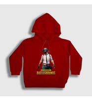 Presmono Unisex Çocuk Beyaz Cover Pubg Kapüşonlu Sweatshirt 30240tt (Kırmızı)